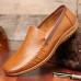 Men Pure Color PU Slip On Casual Driving Shoes