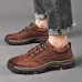 Men Brief Non Slip Soft Sole Lace Up Outdoor Casual Shoes