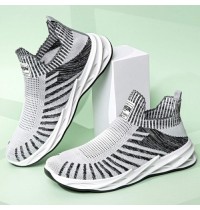 Men Lightweight Breathable Knitted Non Slip Running Sport Shoes