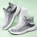 Men Lightweight Breathable Knitted Non Slip Running Sport Shoes