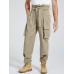 Mens Irregular Lace  up Waist Overall Cargo Pants