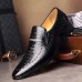 Men Microfiber Leather Crocodile Pattern Slip  On Casual Dress Shoes