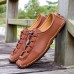 Men Hand Made Microfiber Leather Non Slip Casual Shoes