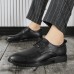 Men Business Casual Non Slip Lace  up Lattice Dress Shoes