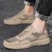 Men Mesh Suede Splicing Non Slip Breathable Sport Casual Shoes