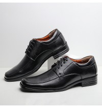 Men Square Head Non Slip Lace  up Business Dress Shoes