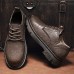 Men Retro Microfiber Leather Non Slip Pure Color Casual Shoes