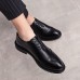 Men Microfiber Leather Plain Wear  resistant Dress Shoes