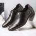 Men Breathable Pointed Head Comfy Slip  On Business Dress Shoes