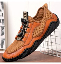 Men Retro Breathable Elastic Band Soft Soled Handmade Sport Shoes