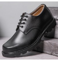 Men Microfiber Leather Square Toe Non Slip Formal Lace  up Shoes Dress Shoes