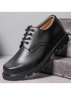 Men Microfiber Leather Square Toe Non Slip Formal Lace  up Shoes Dress Shoes