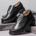 Men Microfiber Leather Square Toe Non Slip Formal Lace  up Shoes Dress Shoes