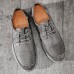 Men Hand Sewn Lace Up Non Slip Casual Walking Driving Shoes