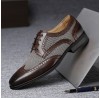 Men Brogue Splicing Business Formal Lace Up Oxfords Shoes