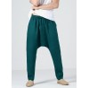 Mens 100  Cotton Solid Color Baggy Casual Drawstring Pants