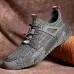 Men Breathable Mesh Non  Slip Outdoor Lace  Up Hand Sewn Casual Shoes