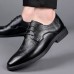 Men Brogue Embossed Lace Up Business Dress Oxfords Shoes