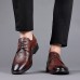 Men Brogue Embossed Lace Up Business Dress Oxfords Shoes