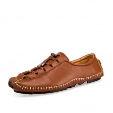 Men Hand Made Microfiber Leather Non Slip Casual Shoes