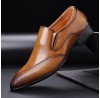 Men Pure Color Pointed Toe Casual Slip On Business Dress Shoes