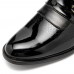 Men Brief Pointed Toe Non Slip Splicing Slip On Business Dress Shoes