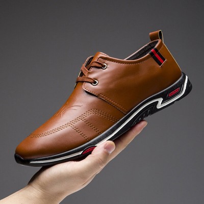 Men Breathable Lace Up Casual Business Hard Wearing Shoes