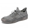 Men Breathable Mesh Non  Slip Outdoor Lace  Up Hand Sewn Casual Shoes