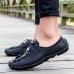 Men Hand Made Microfiber Leather Non Slip Casual Shoes