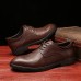 Men Business Casual Non Slip Lace  up Lattice Dress Shoes