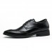 Men Pointed Toe Lace Up Business Brogue Dress Shoes