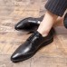 Men Pointed Toe Lace Up Business Brogue Dress Shoes