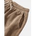 Mens Solid Corduroy Cotton Cargo Style Drawstring Cuff Pants With Pocket