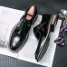 Men Brief Pointed Toe Stitching Loafers Dress Shoes