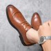 Men Brogue Lace Up Business Wearable Oxfords Shoes