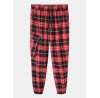 Mens Vintage Plaid Multi Pocket Cotton Jogger Pants