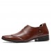 Men Breathable Pointed Head Comfy Slip  On Business Dress Shoes