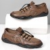 Men Breathable Mesh Non  Slip Outdoor Lace  Up Hand Sewn Casual Shoes